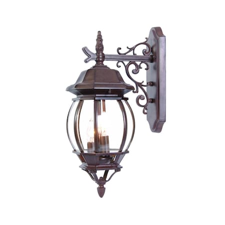 Estallar 22 x 7.5 x 12 in. Chateau 3-Light Burled Walnut Wall Light ES3663290